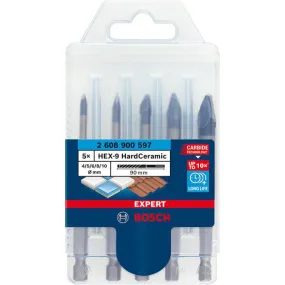 Foret carrelage EXPERT HEX-9 HARD CERAMIC Ø 4/5/6/8/10 mm lot 5 