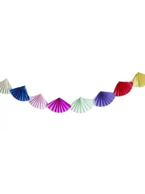 Guirlande Eventails en papier multicolore - 6 m